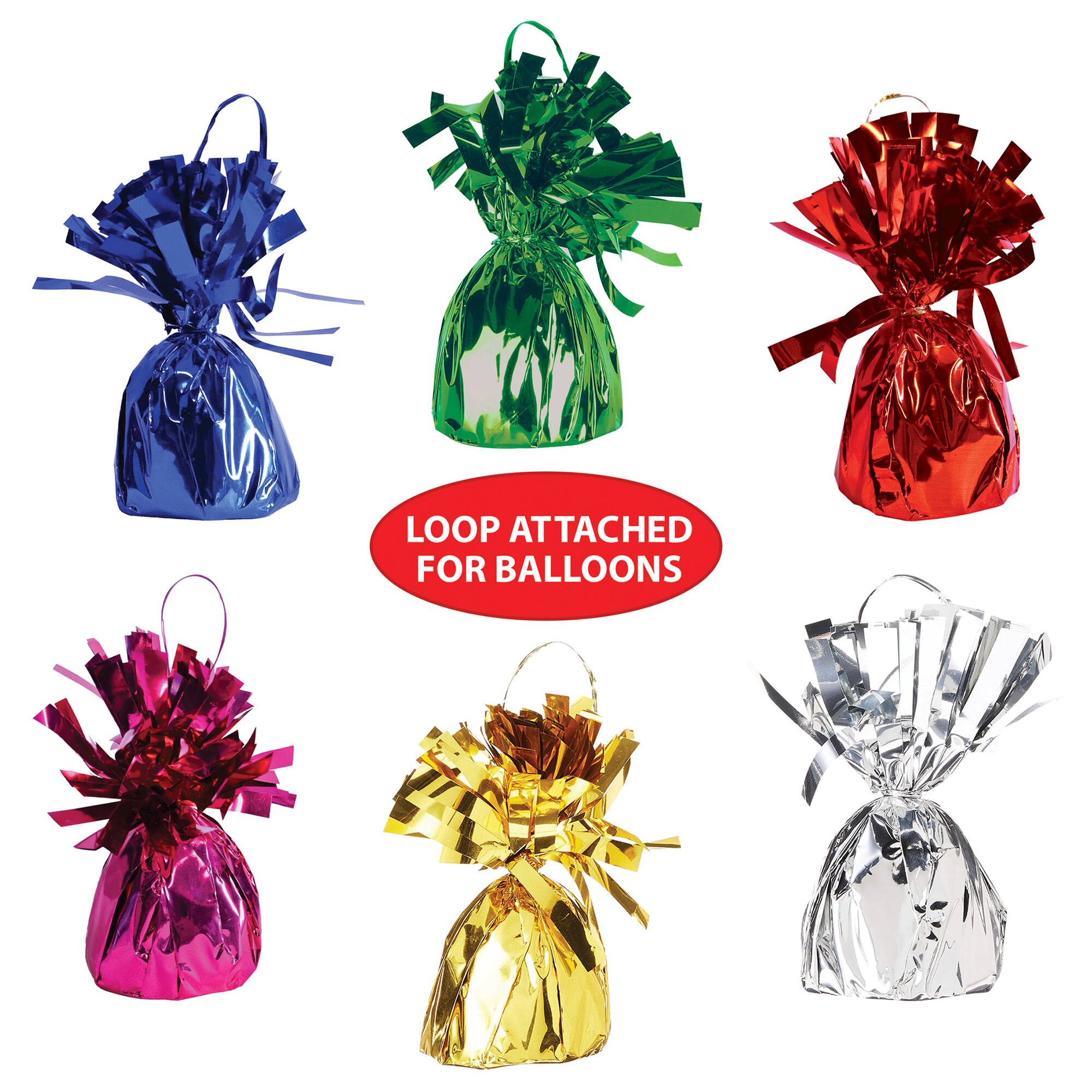6oz. Metallic Wrapped Balloon Weights, 6ct.